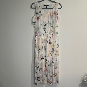 White House Black Market‎ Pink Pleated Midi Sundress